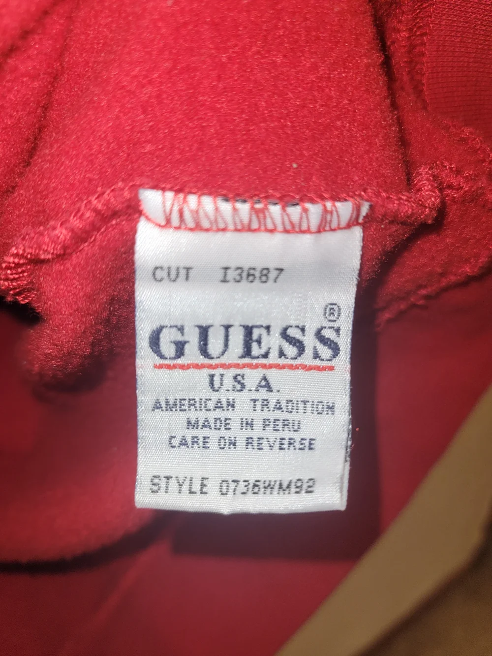 Vintage GUESS Jeans Red Embroidered Logo Crewneck Sweatshirt 80s 90s Xl